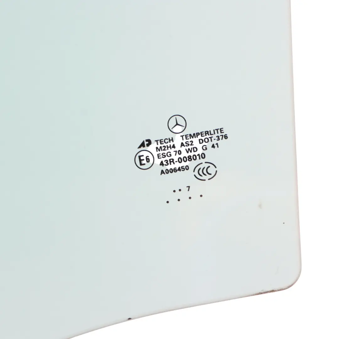 Door Window Glass Rear Left N/S Glazing Green AS2 to Mercedes W164 with Part number A1647350110 Mercedes W164 Door Window Glass Rear Left N/S Glazing Green AS2 - SKU A1647350110 - Part number A1647350110