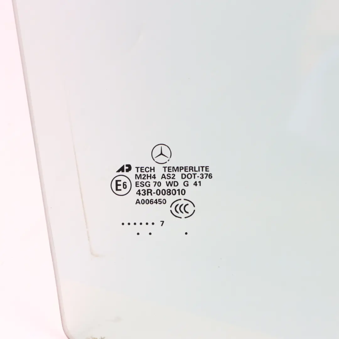 Door Window Glass Rear Right O/S Glazing Green AS2 to Mercedes W164 with Part number A1647350210 Mercedes W164 Door Window Glass Rear Right O/S Glazing Green AS2 - SKU A1647350210 - Part number A1647350210