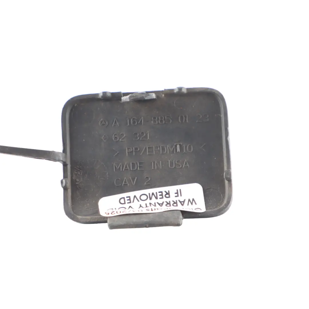 Bumper Towing Eye Hook Cover Trim Cap Black to Mercedes ML W164 Rear with Part number A1648850123 Mercedes ML W164 Rear Bumper Towing Eye Hook Cover Trim Cap Black - SKU A1648850123 - Part number A1648850123