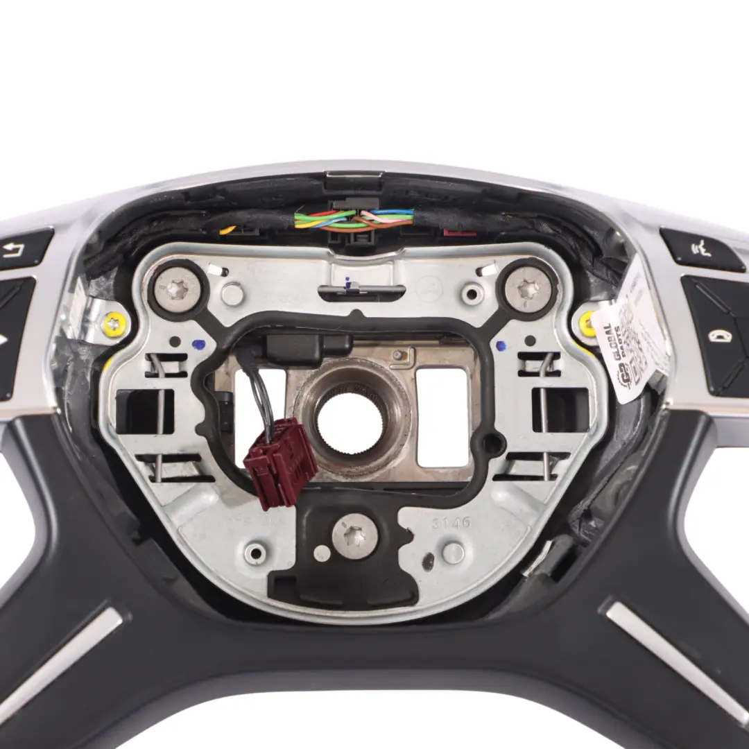 Steering Wheel Mercedes W166 W463 Leather Piano Black Designo Paddle Shift to with Part number A1664601918 Steering Wheel Mercedes W166 W463 Leather Piano Black Designo Paddle Shift - SKU A1664601918 - Part number A1664601918