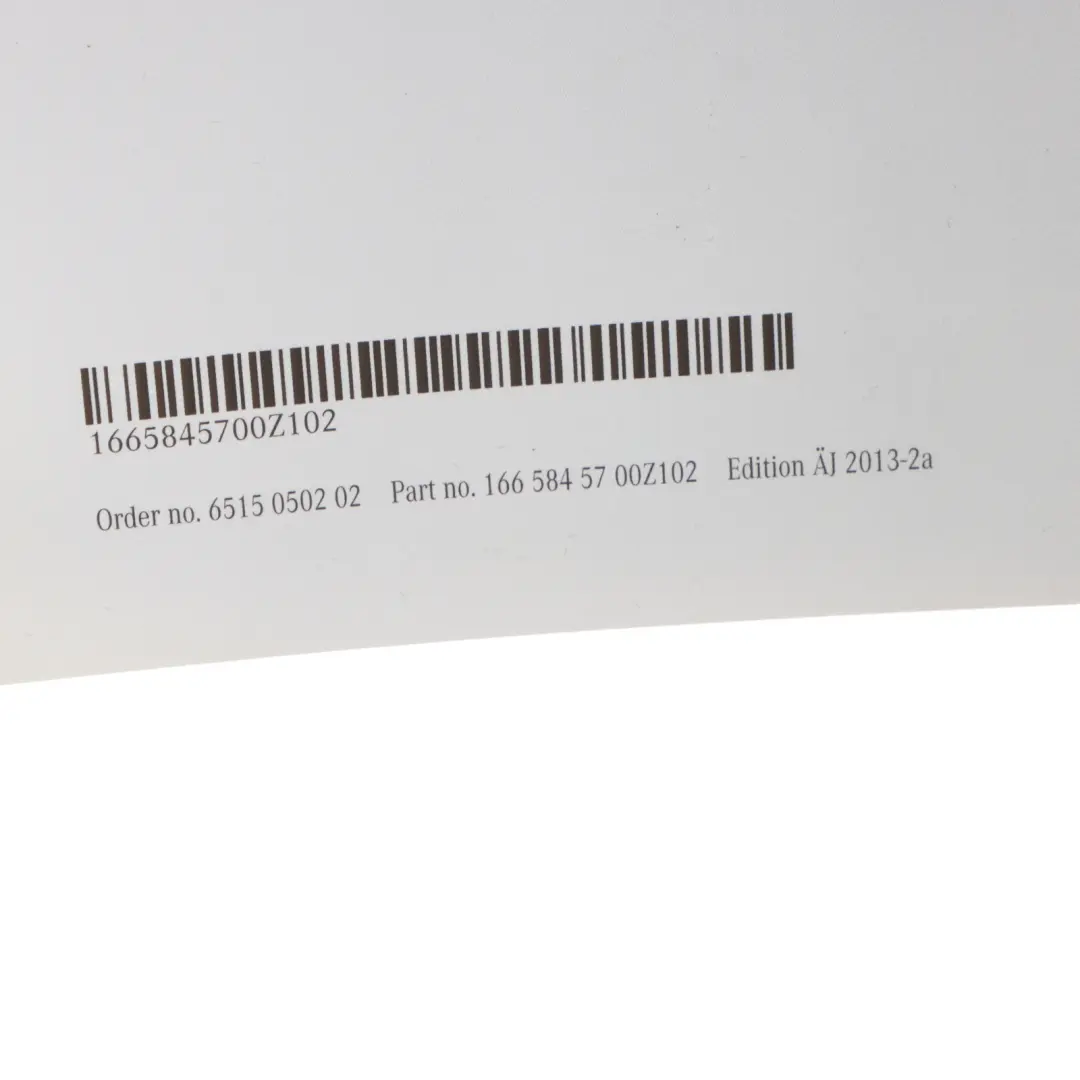 Owner's Handbook Mercedes X166 Service Booklet Instructions Pouch Case Wallet to with Part number A1665845700 Owner's Handbook Mercedes X166 Service Booklet Instructions Pouch Case Wallet - SKU A1665845700 - Part number A1665845700