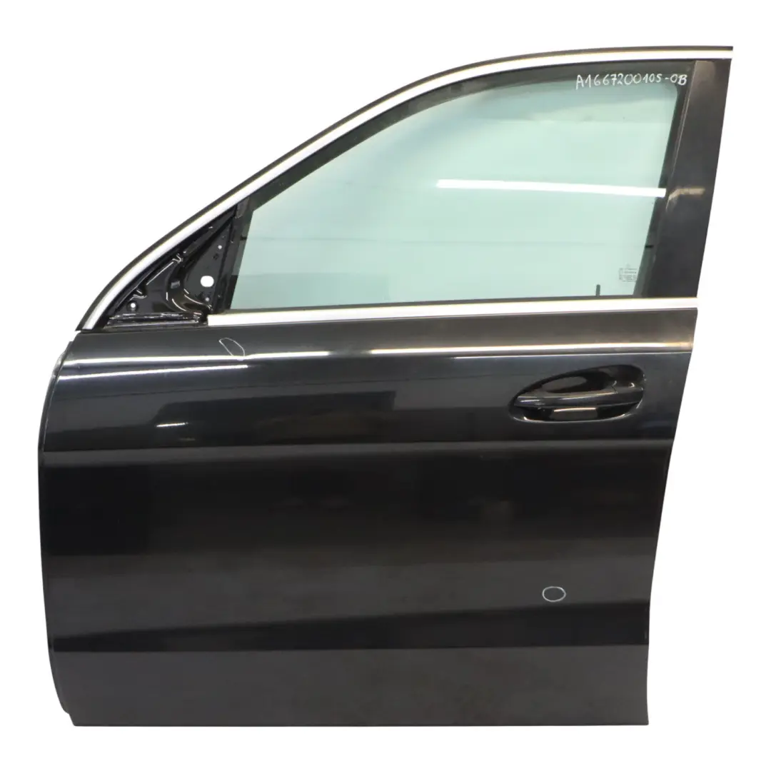 Mercedes ML W166 Door Front Left N/S Obsidian Black Metallic - 197 - SKU A1667200105-OB - Part number A1667200105