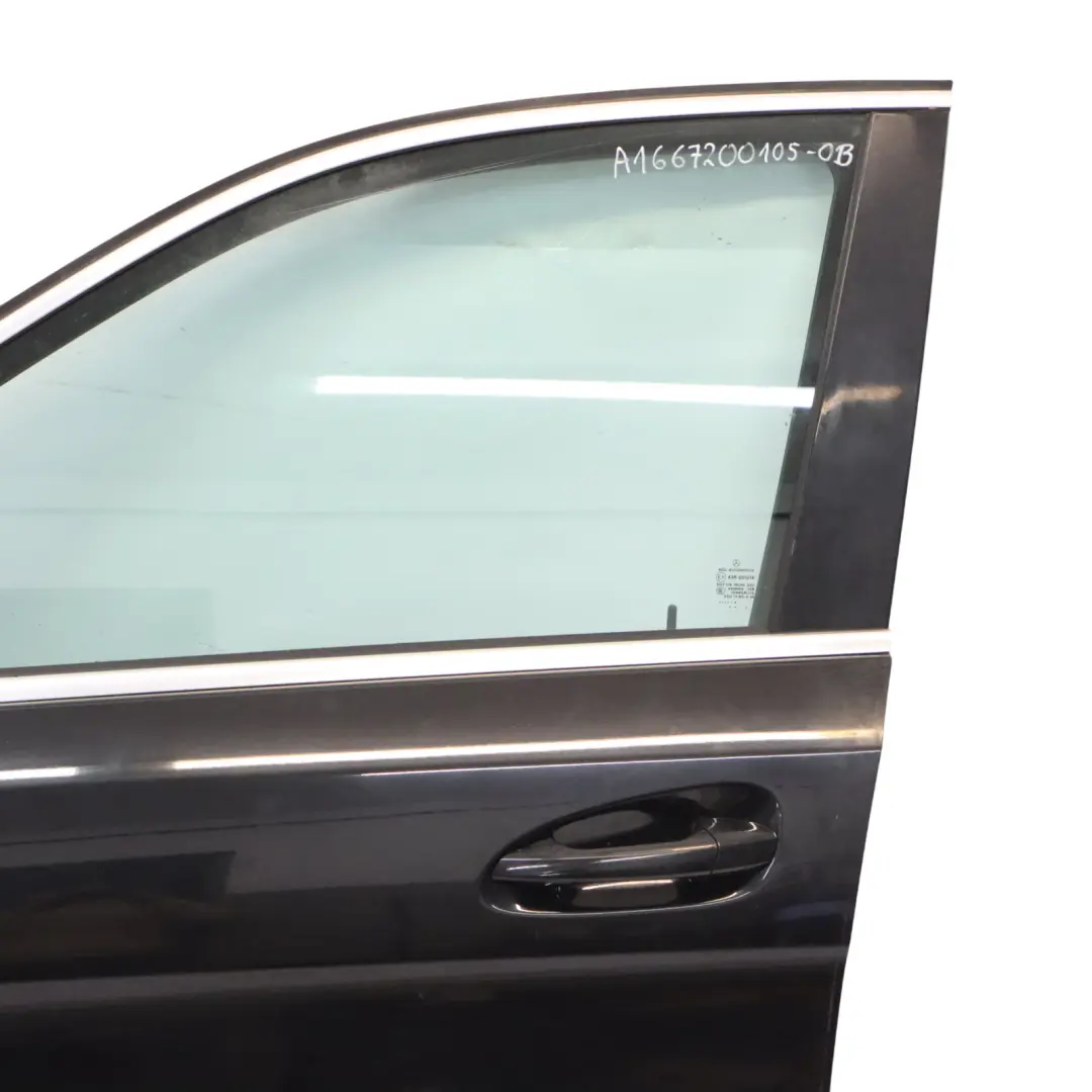 Mercedes ML W166 Door Front Left N/S Obsidian Black Metallic - 197 - SKU A1667200105-OB - Part number A1667200105
