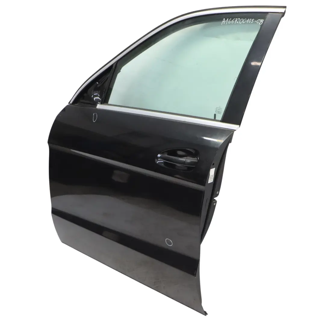 Mercedes ML W166 Door Front Left N/S Obsidian Black Metallic - 197 - SKU A1667200105-OB - Part number A1667200105