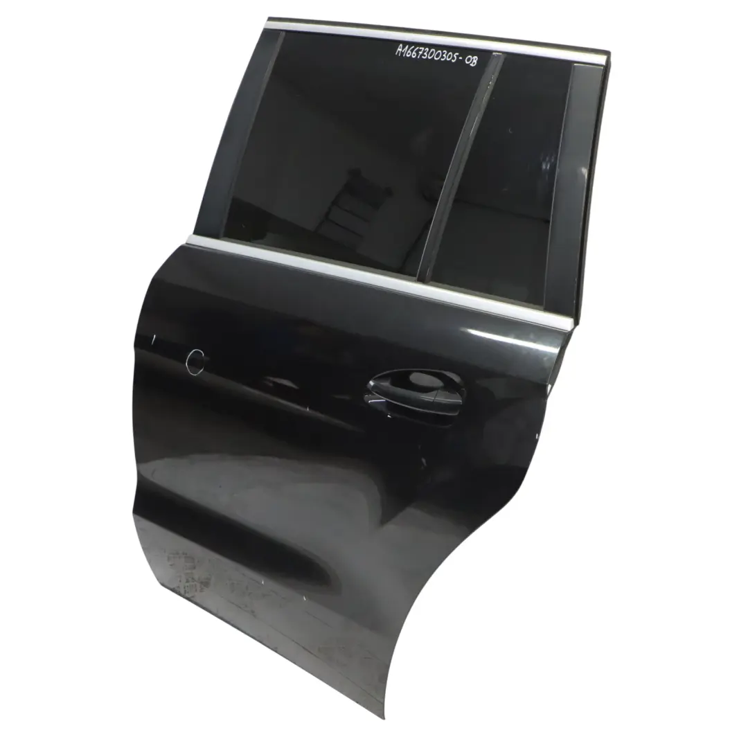 Mercedes ML X166 Door Rear Left N/S Obsidian Black Metallic - 197 - SKU A1667300305-OB - Part number A1667300305