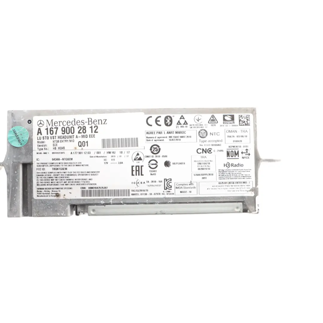Mercedes V177 Head Unit Radio CD Player Audio Sat Nav Multimedia - SKU A1679002812 - Part number A1679002812
