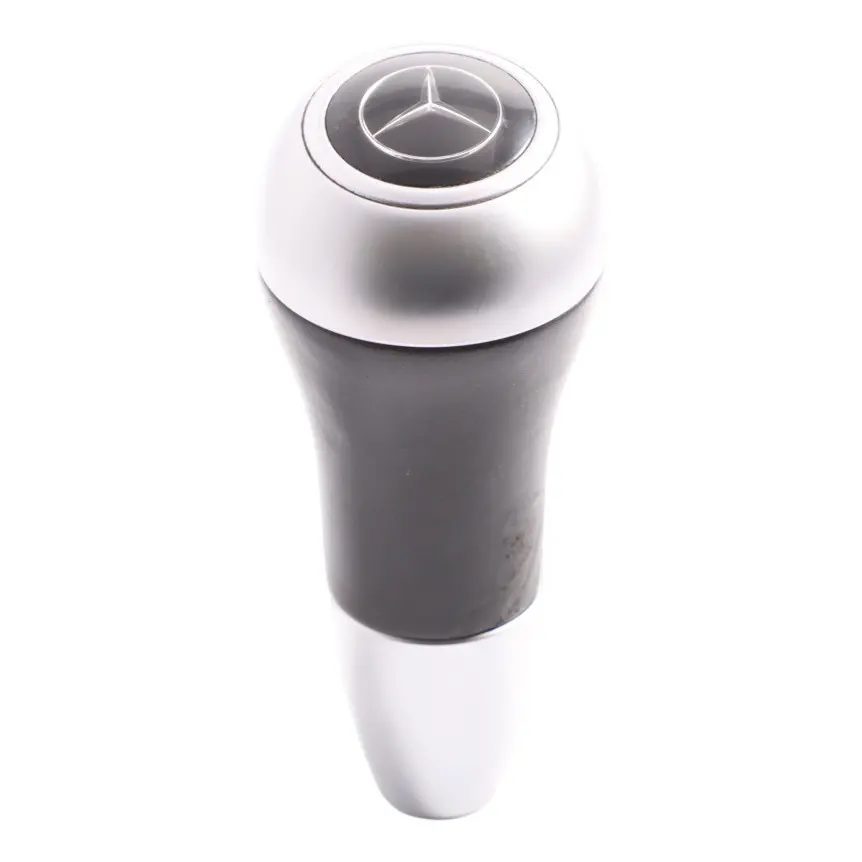 Pomo Palanca Cambio Automático Plata Negro para Mercedes W169 W245 con número de pieza A1693740810 Mercedes W169 W245 Pomo Palanca Cambio Automático Plata Negro - SKU A1693740810 - Número de pieza A1693740810