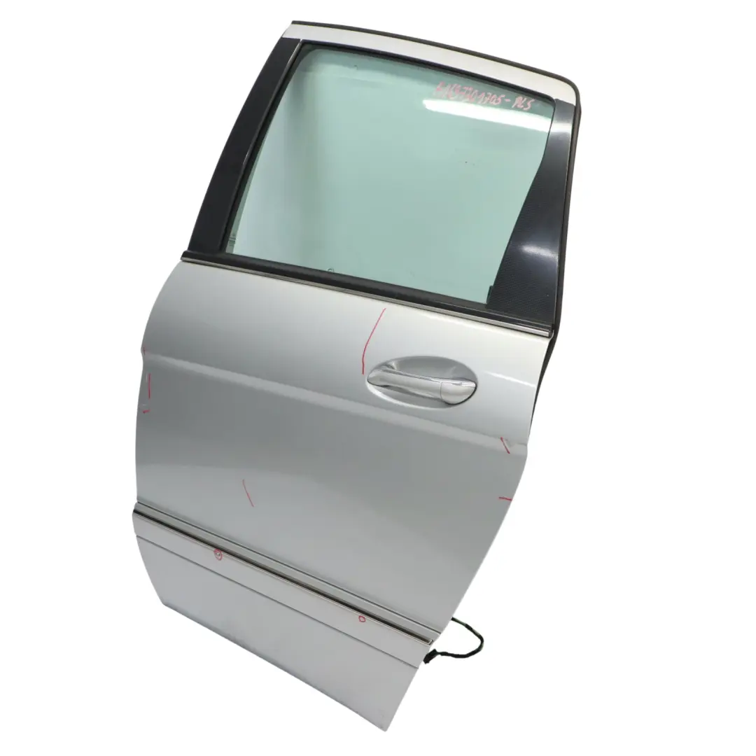 Door Rear Left N/S Covering Panel Polar Silver Metallic - 761 to Mercedes W245 with Part number A1697301705 Mercedes W245 Door Rear Left N/S Covering Panel Polar Silver Metallic - 761 - SKU A1697301705-PLS - Part number A1697301705