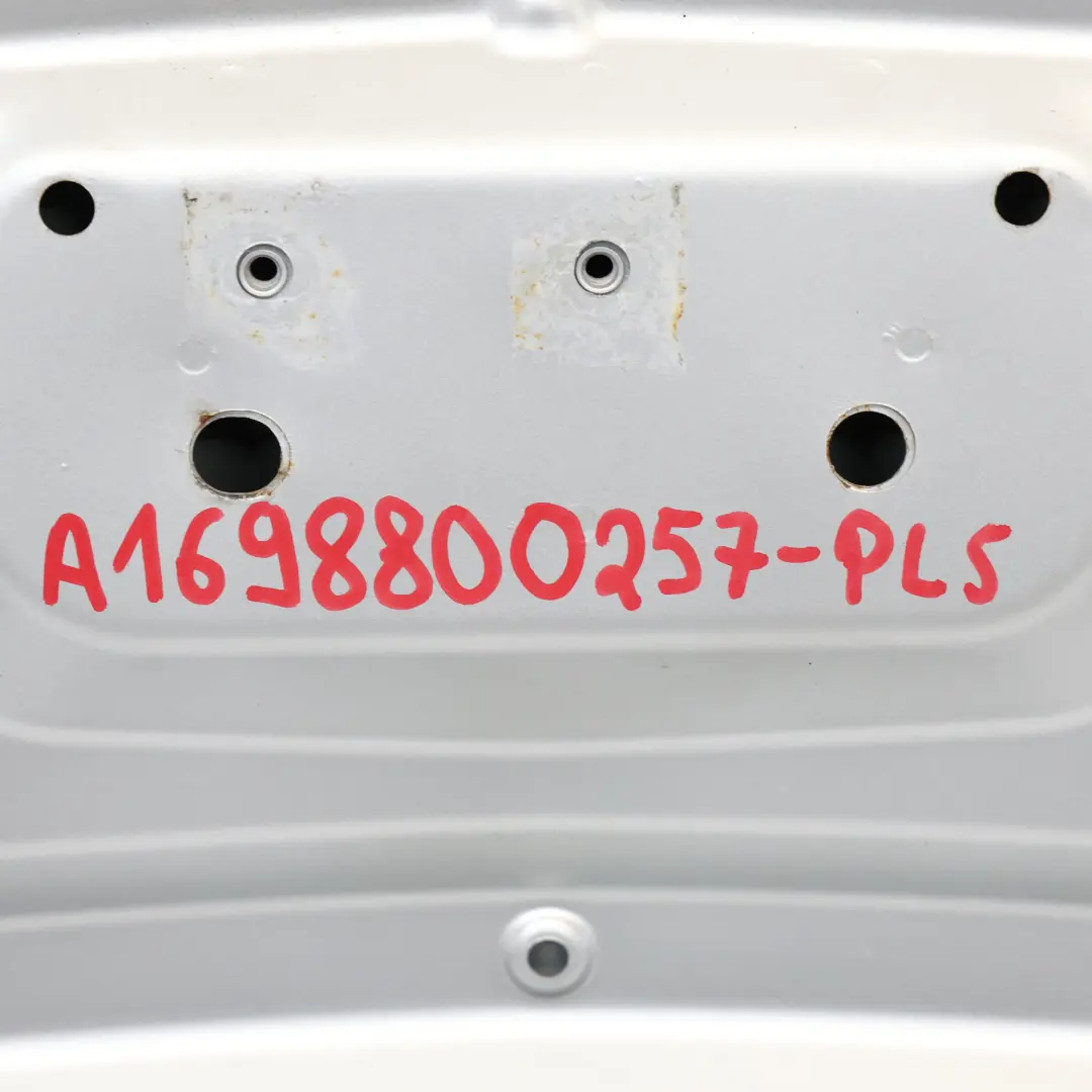 Hood Bonnet Trim Panel Polar Silver Metallic - 761 to Mercedes W245 with Part number A1698800257 Mercedes W245 Hood Bonnet Trim Panel Polar Silver Metallic - 761 - SKU A1698800257-PLS - Part number A1698800257