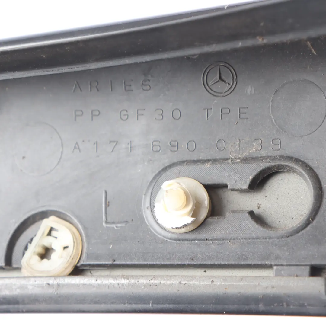 Windscreen A-Pillar Trim Left N/S Obsidian Black-197 to Mercedes R171 with Part number A1716900139 Mercedes R171 Windscreen A-Pillar Trim Left N/S Obsidian Black-197 - SKU A1716900139-OB - Part number A1716900139