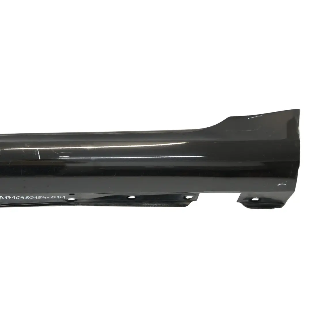 Door Sill Side Cover Skirt Left N/S Obsidian Black Metallic - 197 to Mercedes R171 with Part number A1716980154 Mercedes R171 Door Sill Side Cover Skirt Left N/S Obsidian Black Metallic - 197 - SKU A1716980154-OB1 - Part number A1716980154