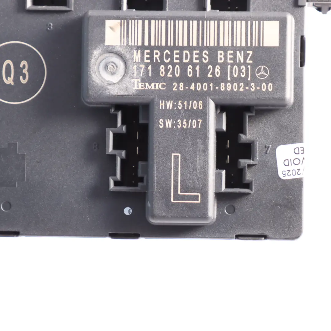 Door Control Module Front Left N/S to Mercedes R171 with Part number A1718206126 Mercedes R171 Door Control Module Front Left N/S - SKU A1718206126 - Part number A1718206126