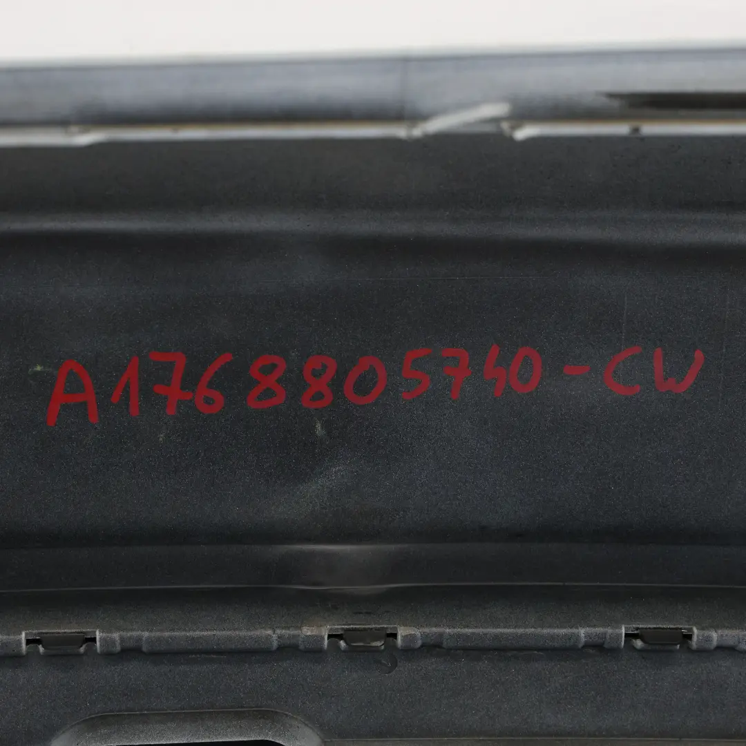 Bumper Rear Trim Panel AMG Calcite White - 650 to Mercedes W176 with Part number A1768805740 Mercedes W176 Bumper Rear Trim Panel AMG Calcite White - 650 - SKU A1768805740-CW - Part number A1768805740