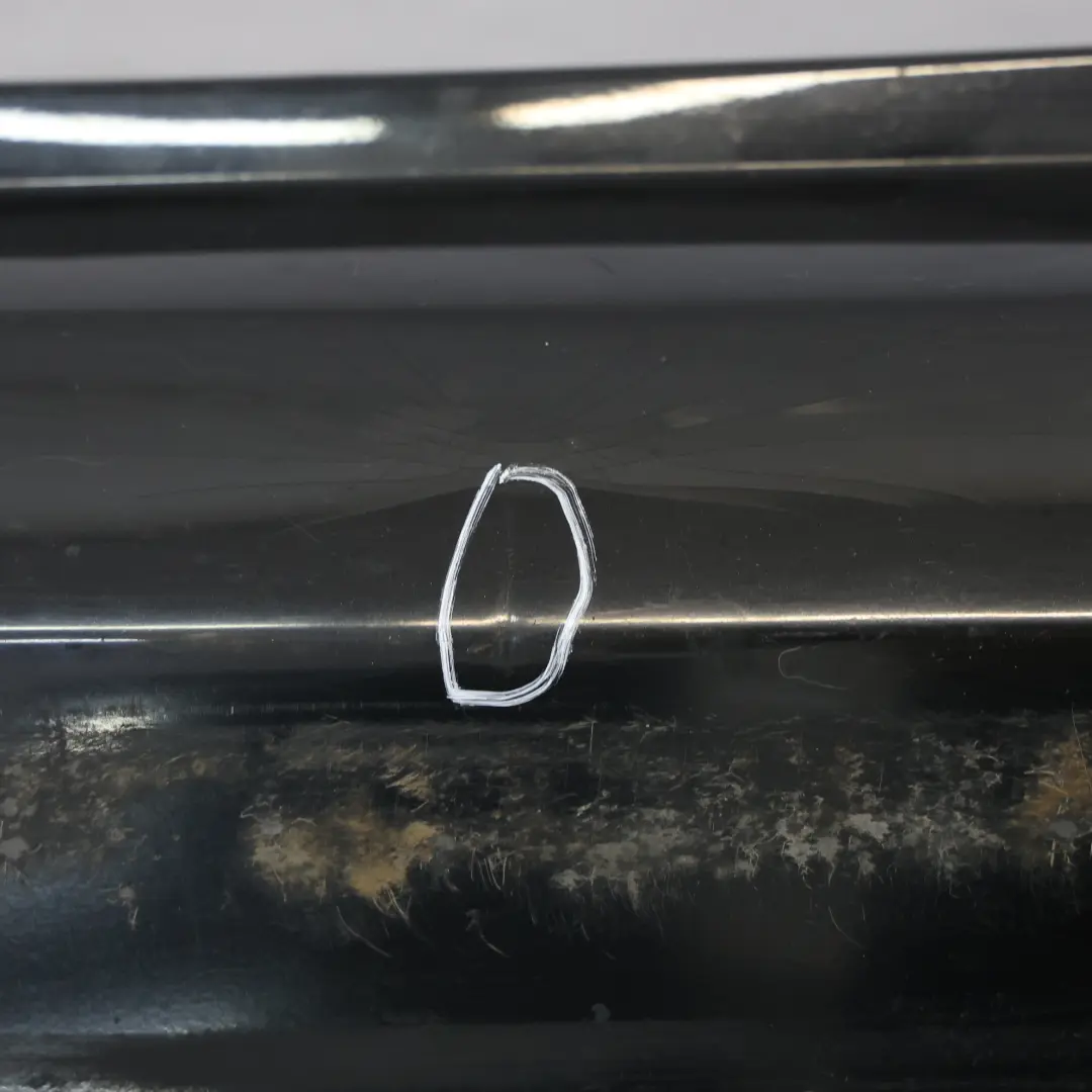 Bumper Rear Trim Panel AMG Kosmos Cosmic Black Metallic - 191 to Mercedes W176 with Part number A1768805840 Mercedes W176 Bumper Rear Trim Panel AMG Kosmos Cosmic Black Metallic - 191 - SKU A1768805840-KB - Part number A1768805840
