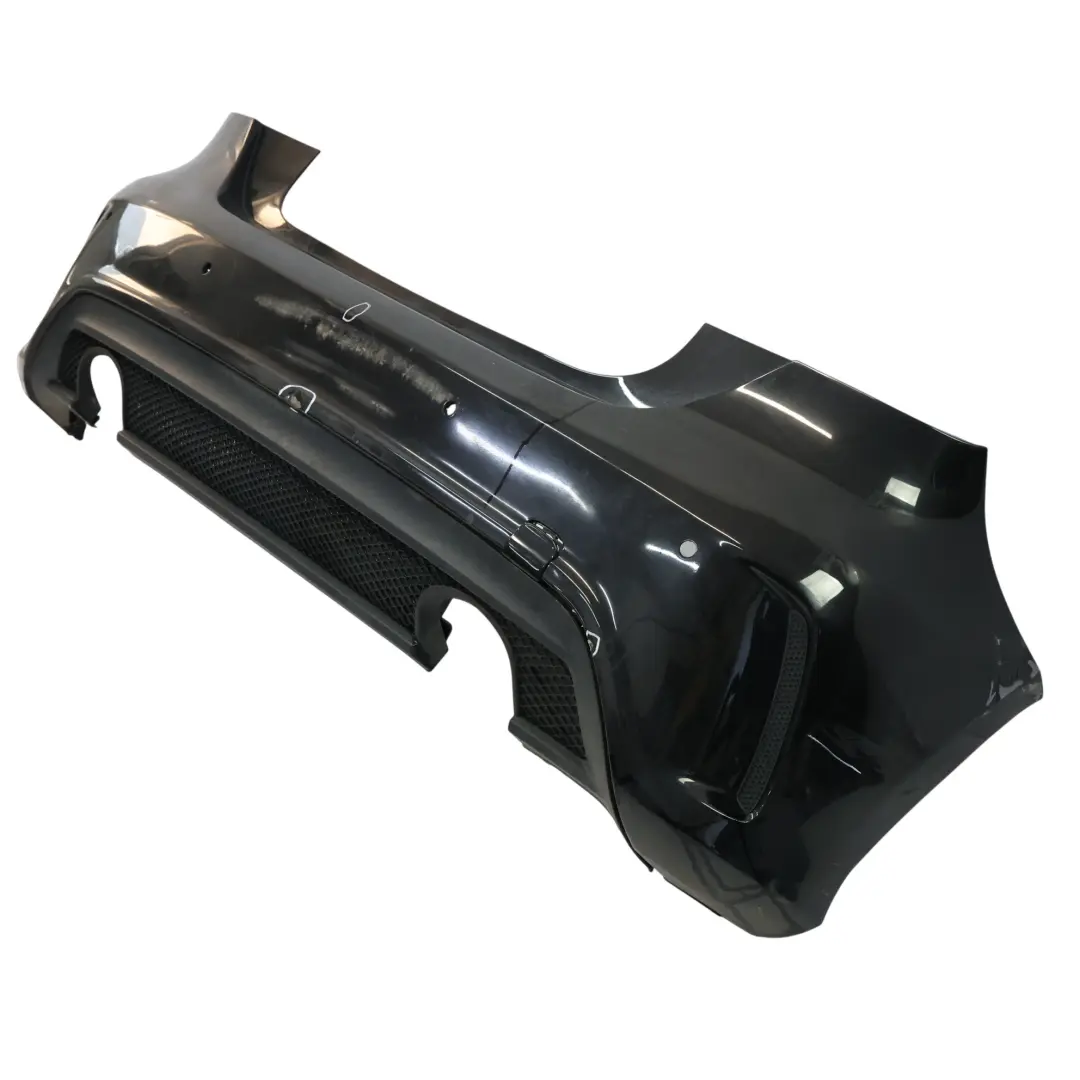 Bumper Rear Trim Panel AMG Kosmos Cosmic Black Metallic - 191 to Mercedes W176 with Part number A1768805840 Mercedes W176 Bumper Rear Trim Panel AMG Kosmos Cosmic Black Metallic - 191 - SKU A1768805840-KB - Part number A1768805840