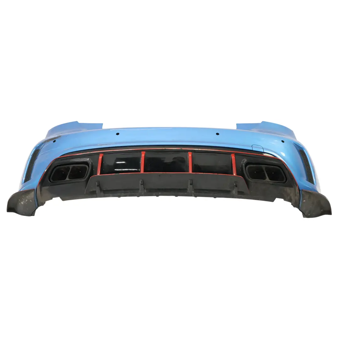 Bumper Rear Trim Panel Cover AMG South Seas Blue Metallic - 162 to Mercedes W176 with Part number A1768805840 Mercedes W176 Bumper Rear Trim Panel Cover AMG South Seas Blue Metallic - 162 - SKU A1768805840-SSB - Part number A1768805840