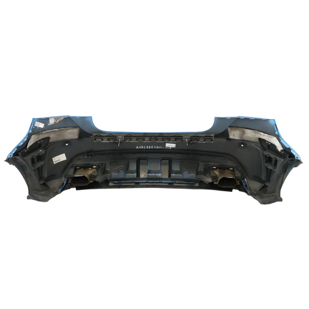 Bumper Rear Trim Panel Cover AMG South Seas Blue Metallic - 162 to Mercedes W176 with Part number A1768805840 Mercedes W176 Bumper Rear Trim Panel Cover AMG South Seas Blue Metallic - 162 - SKU A1768805840-SSB - Part number A1768805840