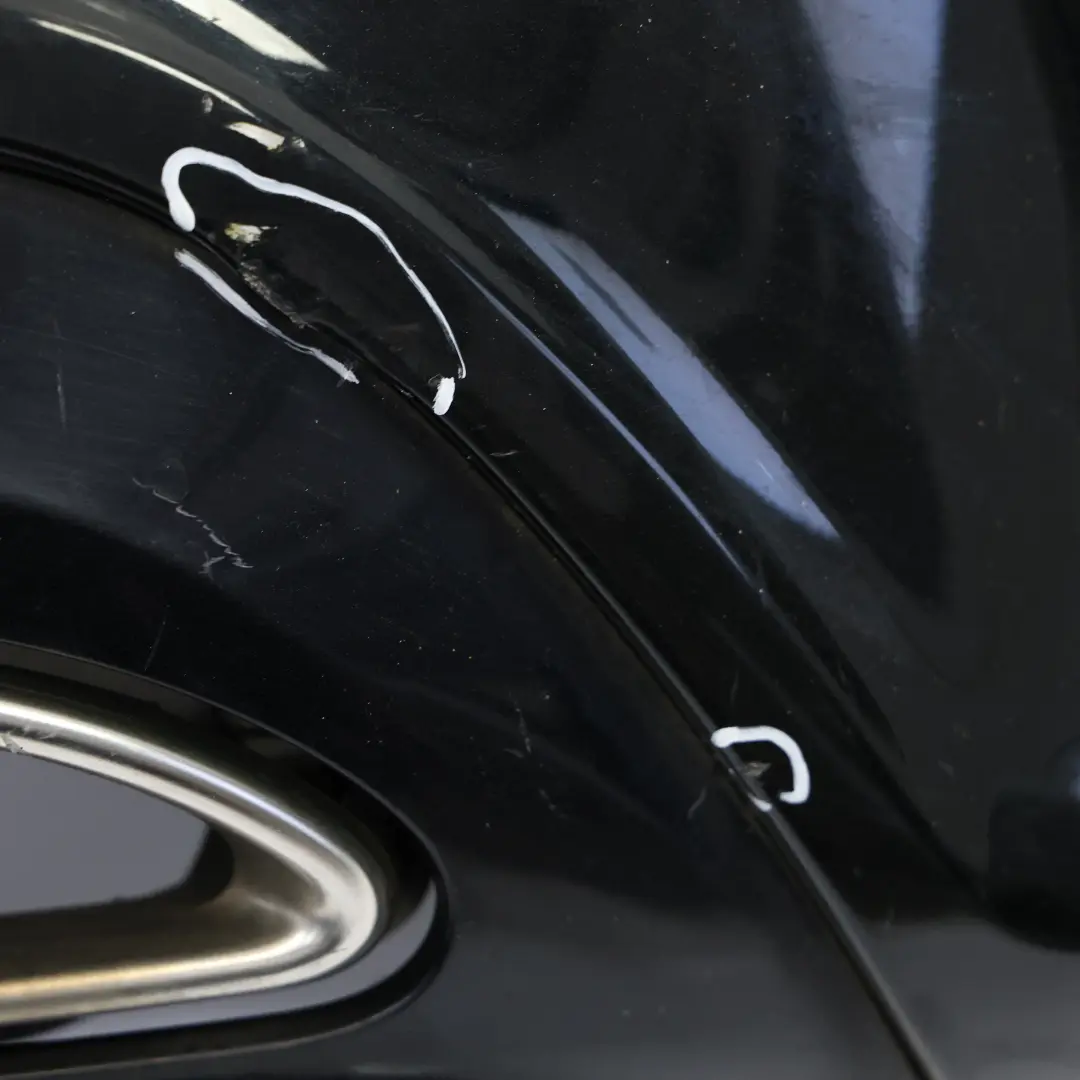 Bumper Rear Trim Panel AMG Cover Kosmos Black Metallic - 191 to Mercedes W176 with Part number A1768809900 Mercedes W176 Bumper Rear Trim Panel AMG Cover Kosmos Black Metallic - 191 - SKU A1768809900-KB - Part number A1768809900