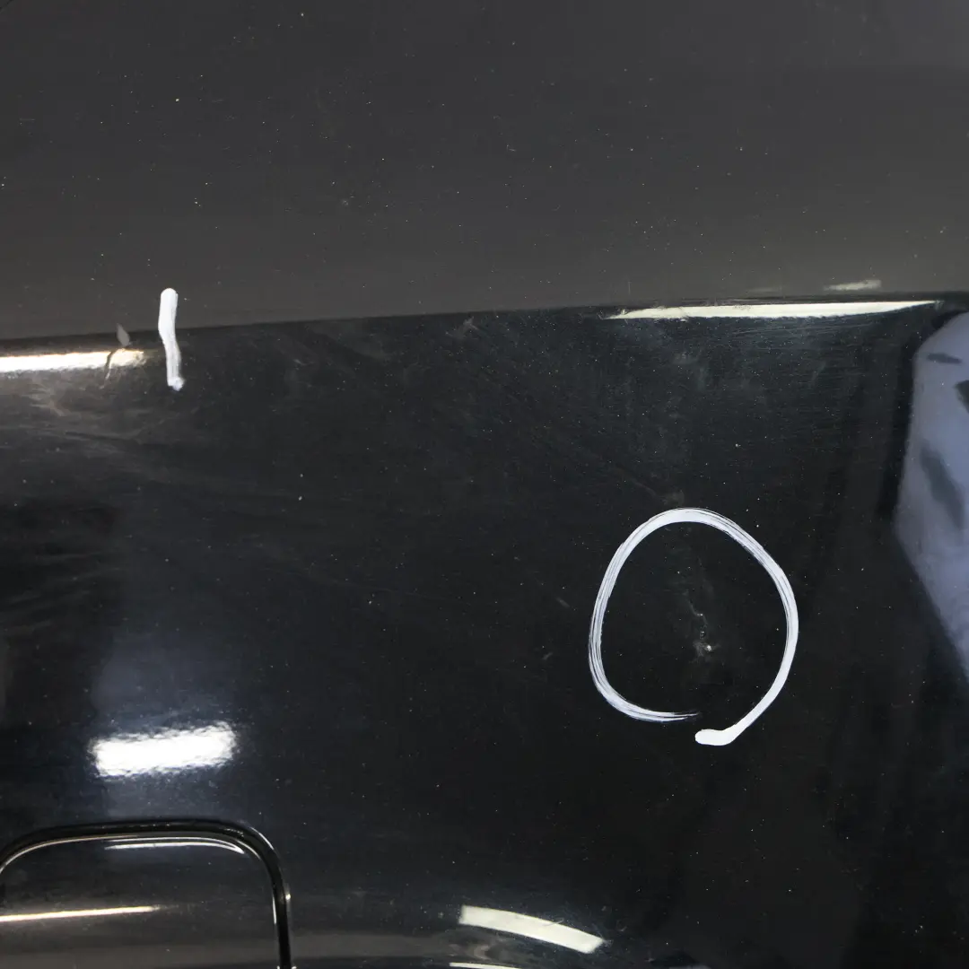 Bumper Rear Trim Panel AMG Cover Kosmos Black Metallic - 191 to Mercedes W176 with Part number A1768809900 Mercedes W176 Bumper Rear Trim Panel AMG Cover Kosmos Black Metallic - 191 - SKU A1768809900-KB - Part number A1768809900