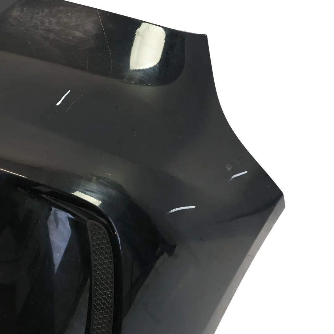 Bumper Rear Trim Panel AMG Cover Kosmos Black Metallic - 191 to Mercedes W176 with Part number A1768809900 Mercedes W176 Bumper Rear Trim Panel AMG Cover Kosmos Black Metallic - 191 - SKU A1768809900-KB - Part number A1768809900