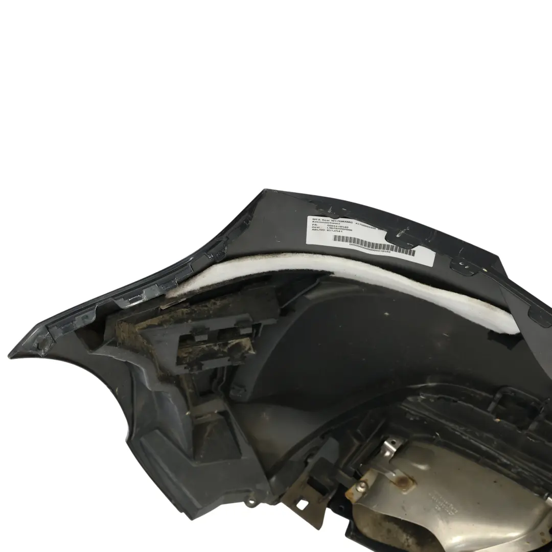 Mercedes W176 Bumper Rear Trim Panel AMG Cover Kosmos Black Metallic - 191 - SKU A1768809900-KB - Part number A1768809900