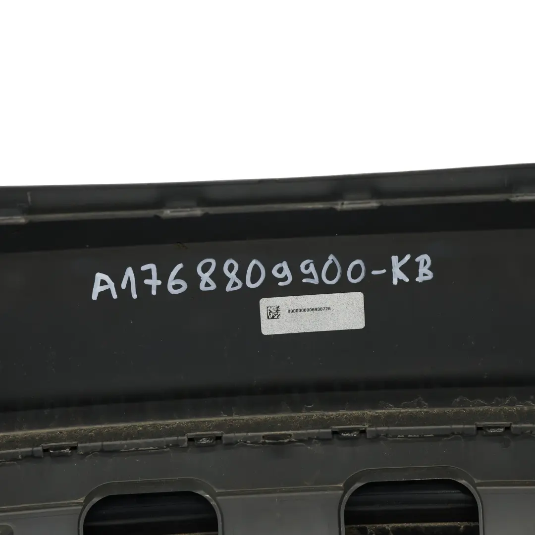 Mercedes W176 Bumper Rear Trim Panel AMG Cover Kosmos Black Metallic - 191 - SKU A1768809900-KB - Part number A1768809900