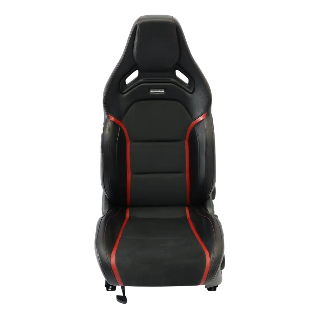 Asiento Delantero AMG Performance Cuero Negro Rojo Izquierdo para Mercedes W176 con número de pieza A1769103602 Mercedes W176 Asiento Delantero AMG Performance Cuero Negro Rojo Izquierdo - SKU A1769103602-1 - Número de pieza A1769103602