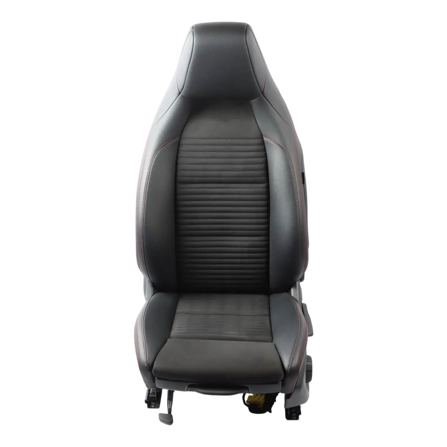 Front Seat Mercedes W176 Sport Left N/S Fabric Leather Black Red Threads