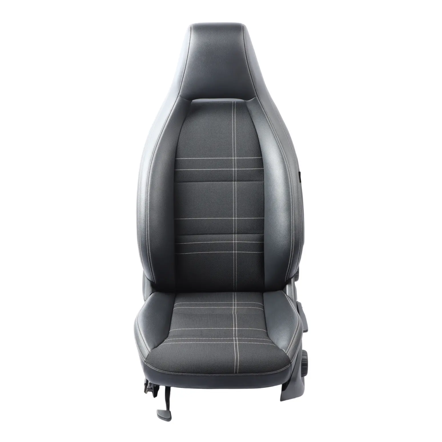 Mercedes W176 Front Seat Sport Left N/S Heated Half Leather Fabric Black Artico