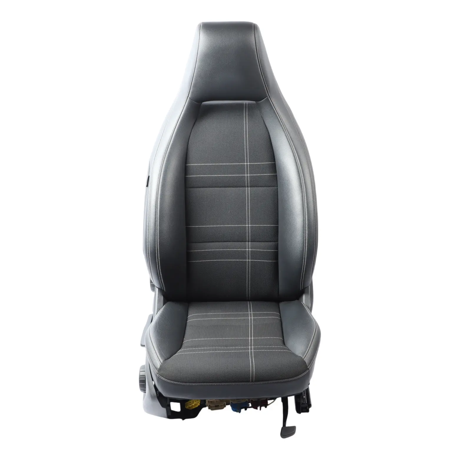 Mercedes W176 Front Seat Sport Right O/S Heated Half Leather Fabric Black Artico