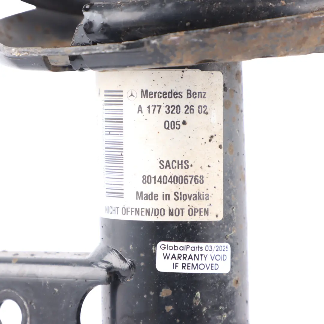Strut Front Suspension Shock Absorber Right O/S to Mercedes W177 Spring with Part number A1773202602 Mercedes W177 Spring Strut Front Suspension Shock Absorber Right O/S - SKU A1773202602 - Part number A1773202602