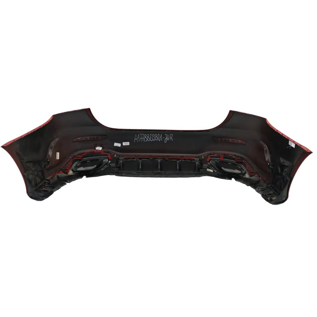 Bumper Rear AMG Trim Panel Covering Jupiter Red - 589 to Mercedes V177 with Part number A1778809801 Mercedes V177 Bumper Rear AMG Trim Panel Covering Jupiter Red - 589 - SKU A1778809801-JUR - Part number A1778809801