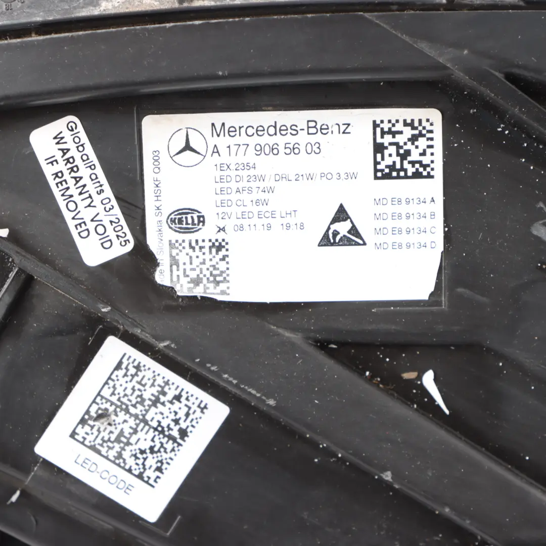 Front Headlight Headlamp Xenon Lamp Light Right O/S to Mercedes W177 with Part number A1779065603 Mercedes W177 Front Headlight Headlamp Xenon Lamp Light Right O/S - SKU A1779065603 - Part number A1779065603