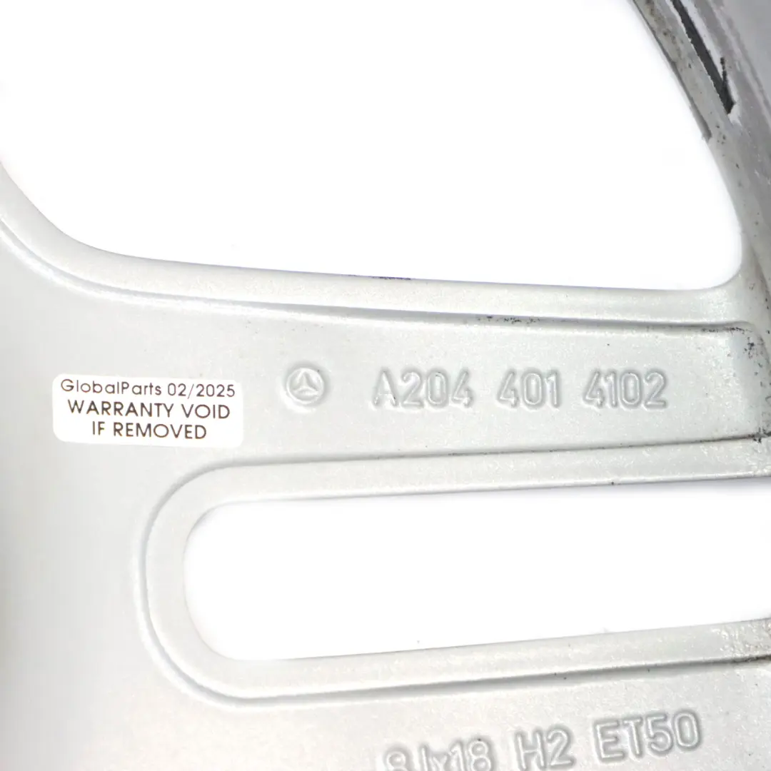 Mercedes W204 AMG Front Silver Wheel Alloy Rim 18" ET:50 8J - SKU A2044014102-4 - Part number A2044014102
