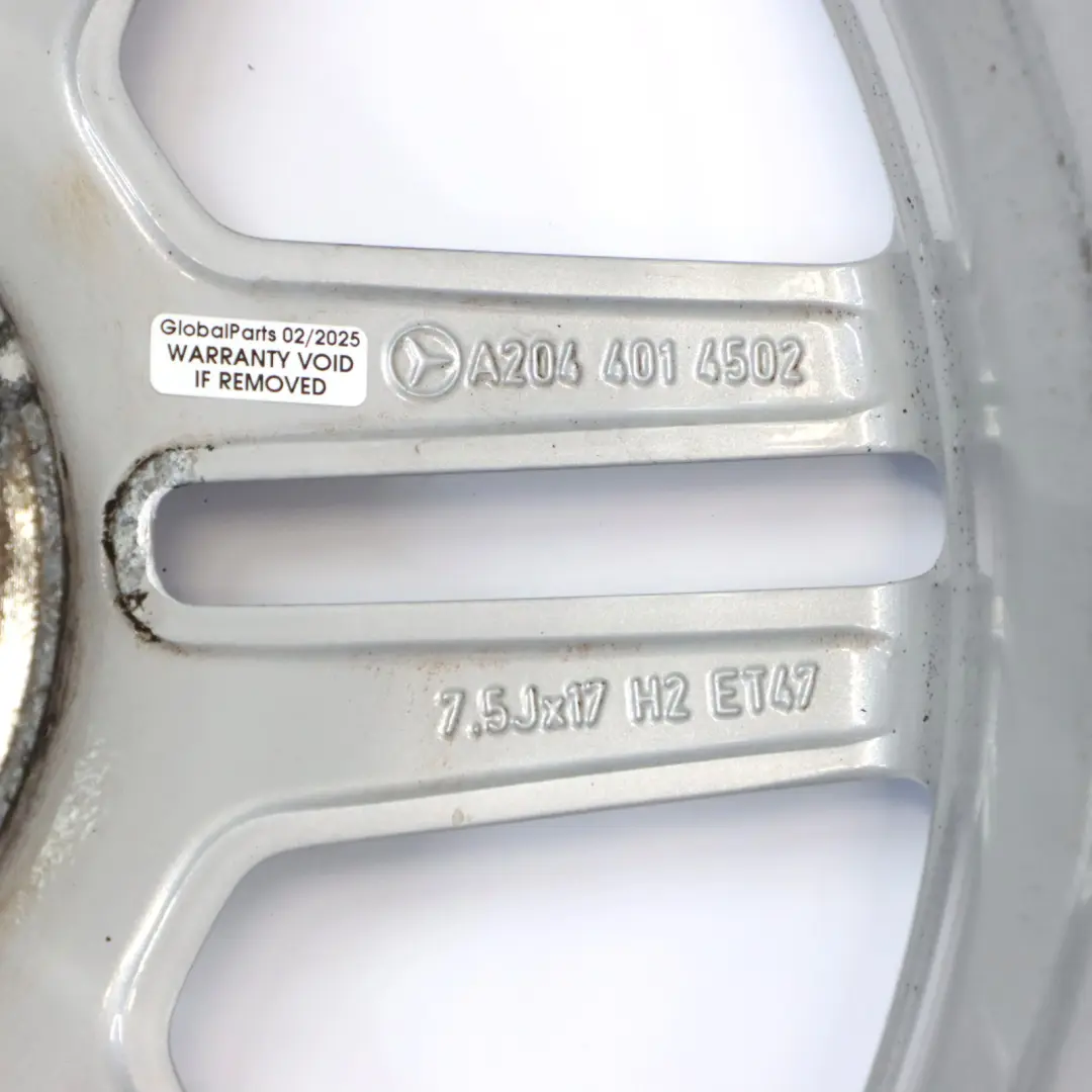 Double-Spoke Alloy Wheel Rim 17" ET:47 7,5J to Mercedes W204 AMG 6 with Part number A2044014502 Mercedes W204 AMG 6 Double-Spoke Alloy Wheel Rim 17" ET:47 7,5J - SKU A2044014502-8 - Part number A2044014502
