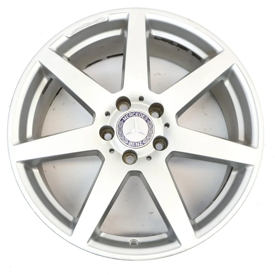 7-Spoke AMG Silver Rear Alloy Wheel Rim 18" 8,5J to Mercedes W204 with Part number A2044019902 Mercedes W204 7-Spoke AMG Silver Rear Alloy Wheel Rim 18" 8,5J - SKU A2044019902-4 - Part number A2044019902