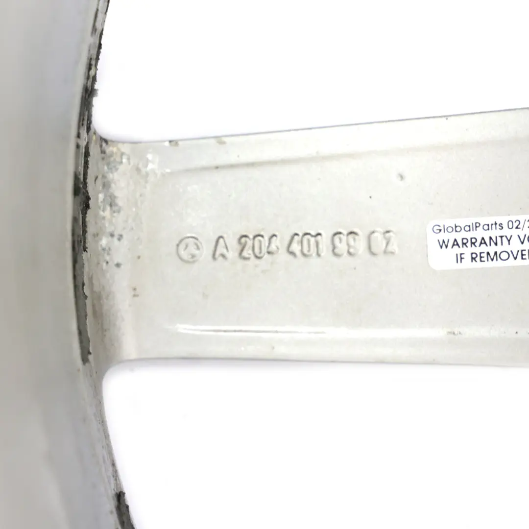 7-Spoke AMG Silver Rear Alloy Wheel Rim 18" 8,5J to Mercedes W204 with Part number A2044019902 Mercedes W204 7-Spoke AMG Silver Rear Alloy Wheel Rim 18" 8,5J - SKU A2044019902-4 - Part number A2044019902