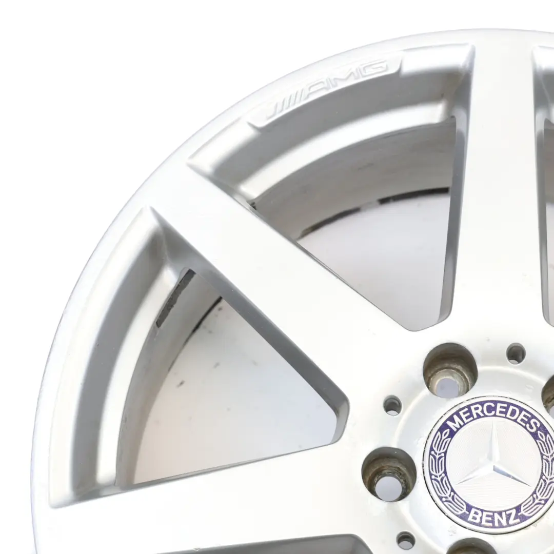 7-Spoke AMG Silver Rear Alloy Wheel Rim 18" 8,5J to Mercedes W204 with Part number A2044019902 Mercedes W204 7-Spoke AMG Silver Rear Alloy Wheel Rim 18" 8,5J - SKU A2044019902-4 - Part number A2044019902