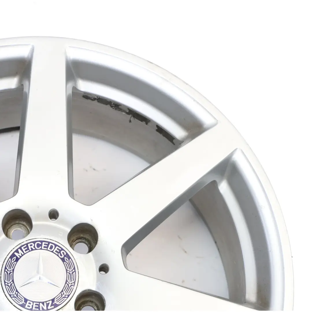 7-Spoke AMG Silver Rear Alloy Wheel Rim 18" 8,5J to Mercedes W204 with Part number A2044019902 Mercedes W204 7-Spoke AMG Silver Rear Alloy Wheel Rim 18" 8,5J - SKU A2044019902-4 - Part number A2044019902