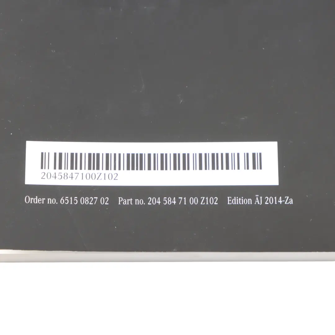 Owner's Handbook Service Booklet Manual to Mercedes W204 with Part number A2045847100 Mercedes W204 Owner's Handbook Service Booklet Manual - SKU A2045847100 - Part number A2045847100