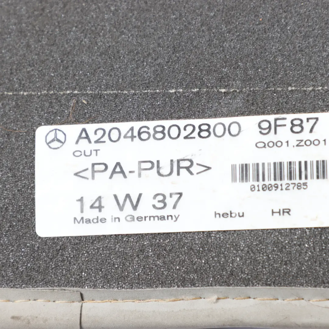 Mercedes W204 Interior Carpet Floor Mats Black Rear Set - SKU A2046802800-1 - Part number A2046802800