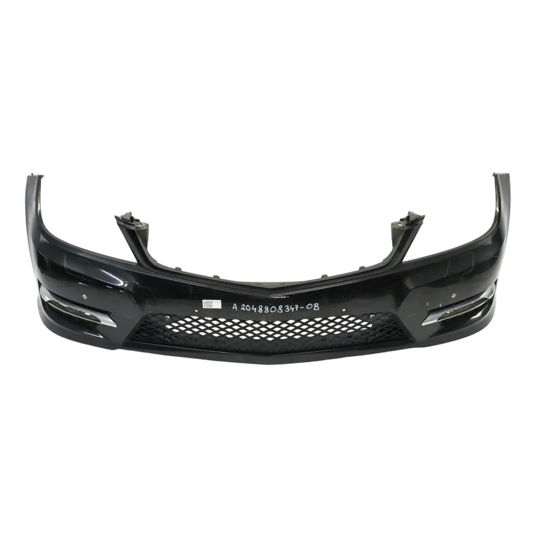 Mercedes W204 Front Bumper AMG Trim Panel Cover Obsidian Black Metallic - 197 - SKU A2048808347-OB - Part number A2048808347