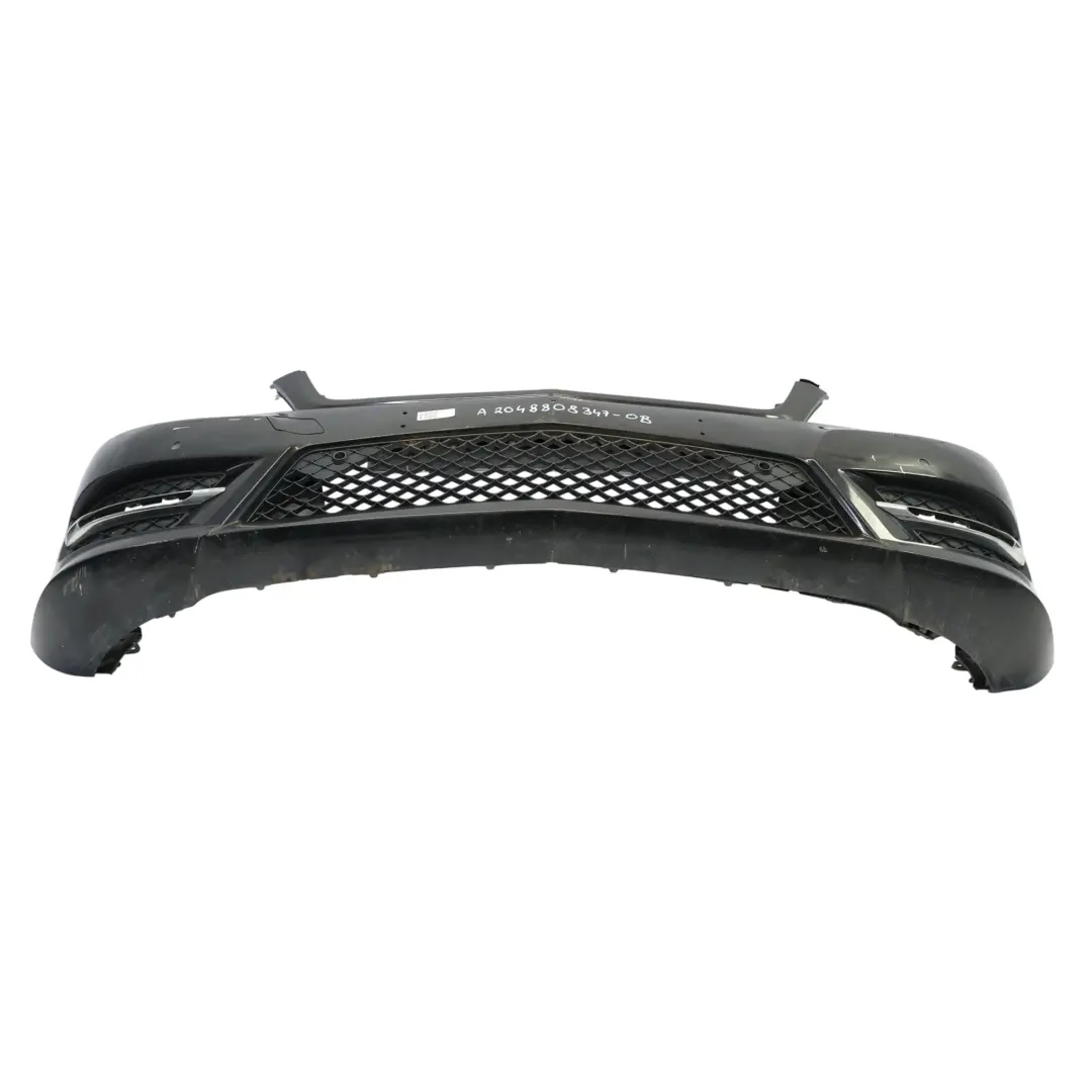 Mercedes W204 Front Bumper AMG Trim Panel Cover Obsidian Black Metallic - 197 - SKU A2048808347-OB - Part number A2048808347