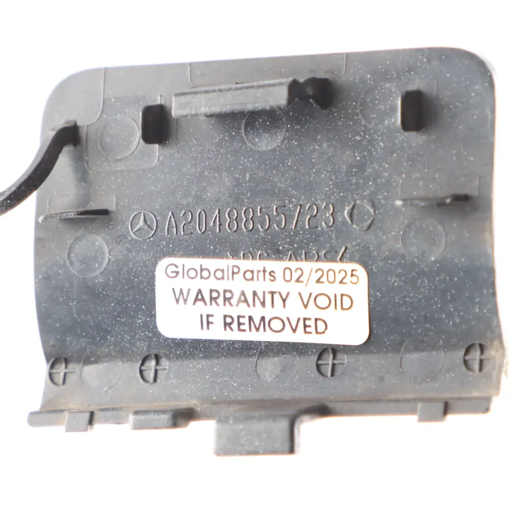 Bumper Tow Hook Cover Cap Calcite White 650 to Mercedes W204 Rear with Part number A2048855723 Mercedes W204 Rear Bumper Tow Hook Cover Cap Calcite White 650 - SKU A2048855723-CW - Part number A2048855723