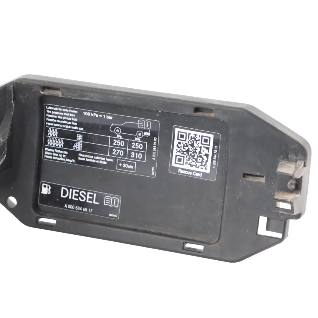 Flap Cover to Mercedes W205 Fuel Tank with Part number A2056300267 Mercedes W205 Fuel Tank Flap Cover - SKU A2056300267 - Part number A2056300267