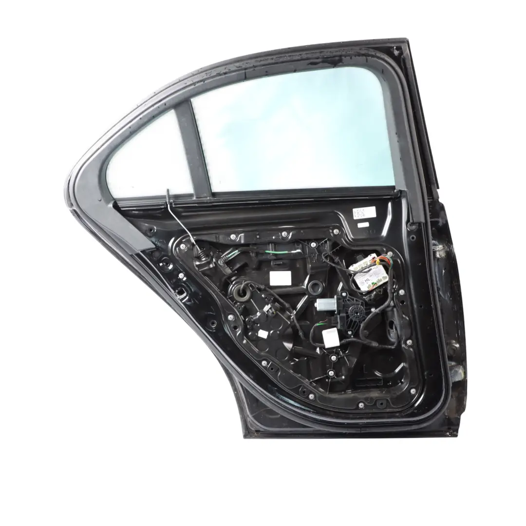 Door Rear Left N/S Obsidian Black Metallic - 197 to Mercedes W205 Saloon with Part number A2057300105 Mercedes W205 Saloon Door Rear Left N/S Obsidian Black Metallic - 197 - SKU A2057300105-OB1 - Part number A2057300105