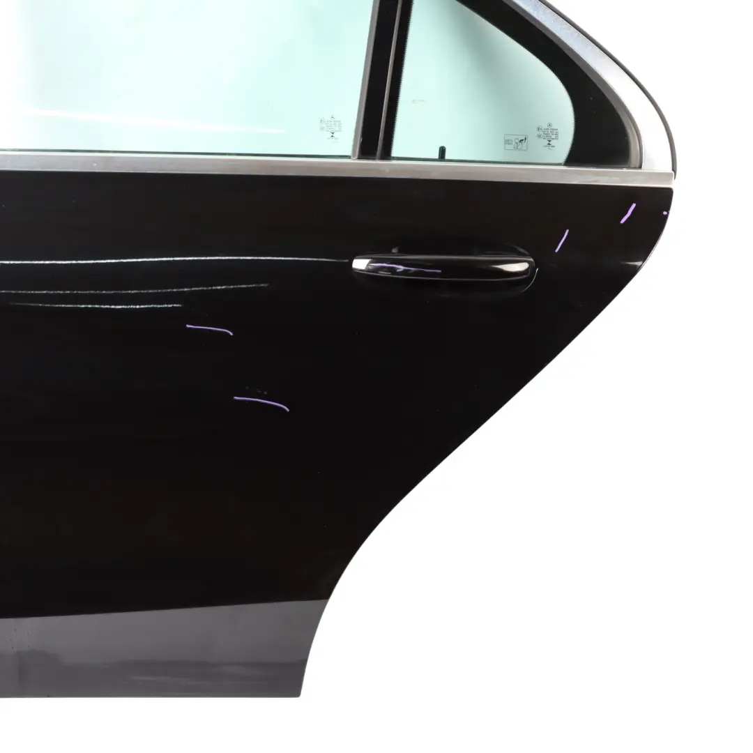 Door Rear Left N/S Obsidian Black Metallic - 197 to Mercedes W205 Saloon with Part number A2057300105 Mercedes W205 Saloon Door Rear Left N/S Obsidian Black Metallic - 197 - SKU A2057300105-OB1 - Part number A2057300105
