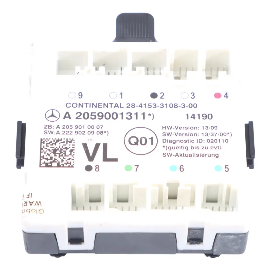 Modulo Porta Anteriore Sinistra Unità Di Controllo ECU per Mercedes W205 con numero di parte A2059001311 Mercedes W205 Modulo Porta Anteriore Sinistra Unità Di Controllo ECU - SKU A2059001311 - Numero di parte A2059001311