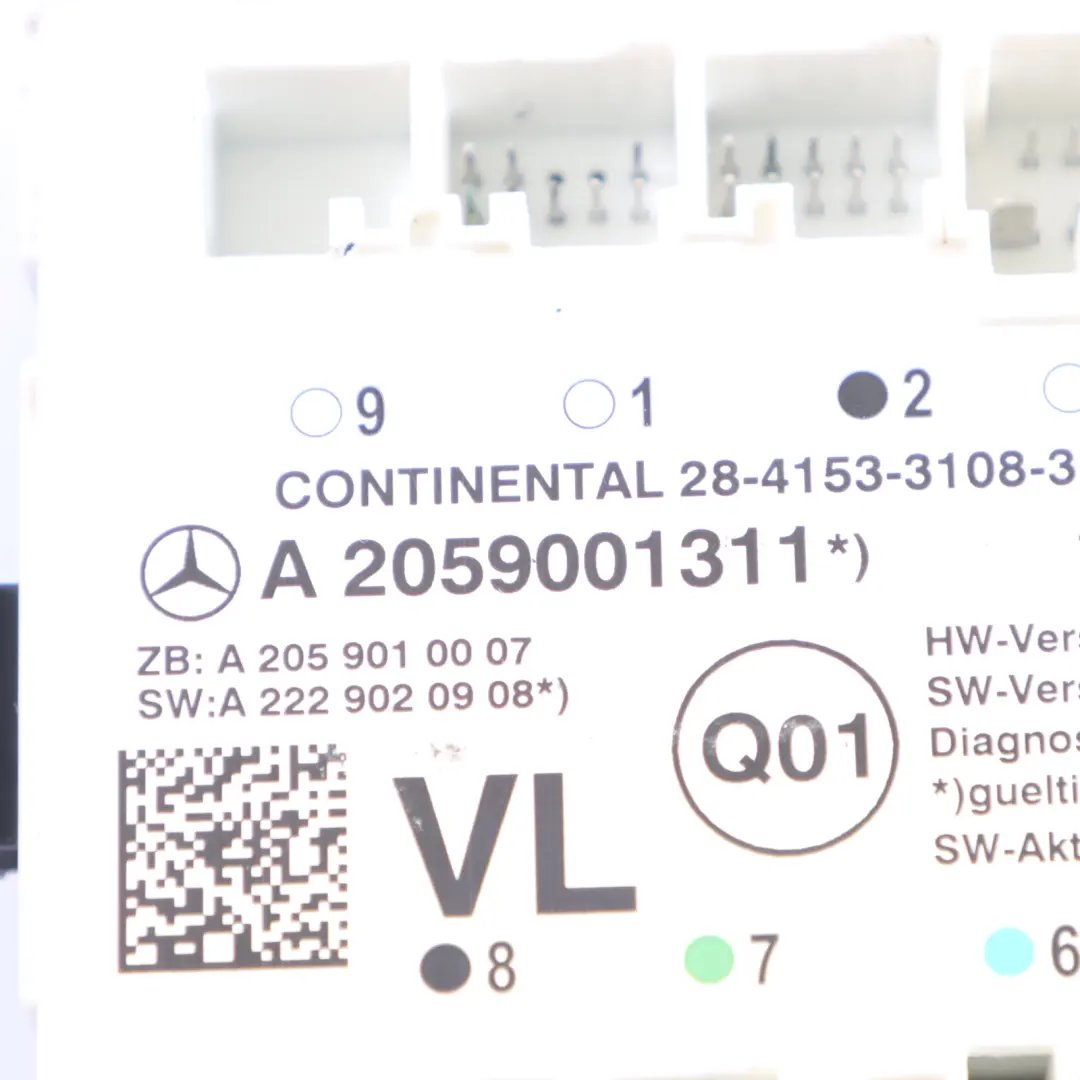 Mercedes W205 Module De Porte Avant Gauche Unité De Commande ECU - SKU A2059001311 - Numéro de pièce A2059001311