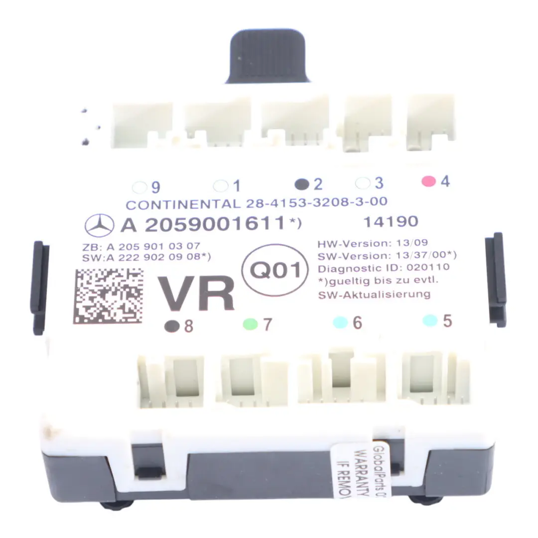 Module Porte Avant Droit Unité Commande ECU pour Mercedes W205 à propos du numéro de pièce A2059001611 Mercedes W205 Module Porte Avant Droit Unité Commande ECU - SKU A2059001611 - Numéro de pièce A2059001611